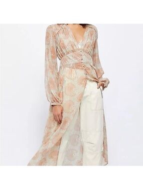 Free People Valerie Sheer Floral Duster